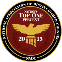 logo showing Nation’s Top One Percent by the National Association of Distinguished Counsel